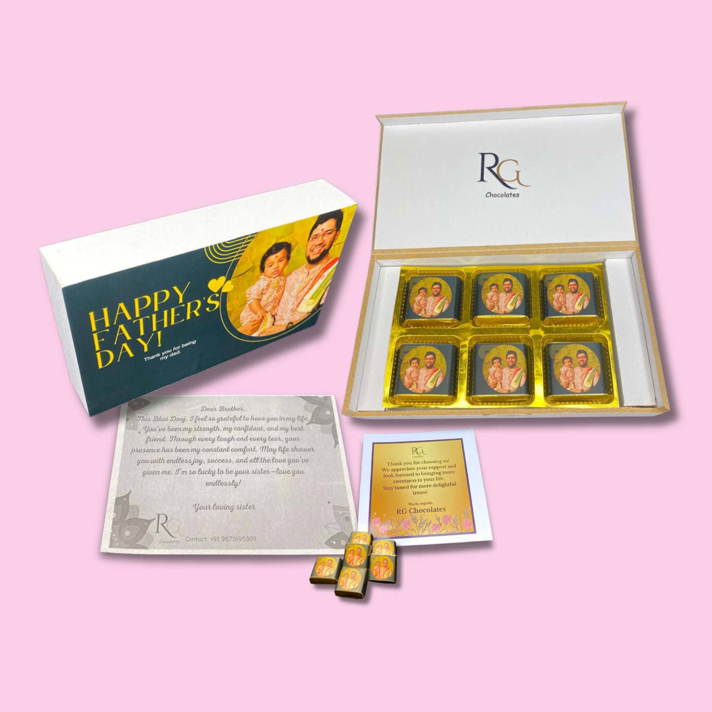FSD#002 PERSONALIZED CHOCOLATES GIFT BOX ON FATHER'S DAY