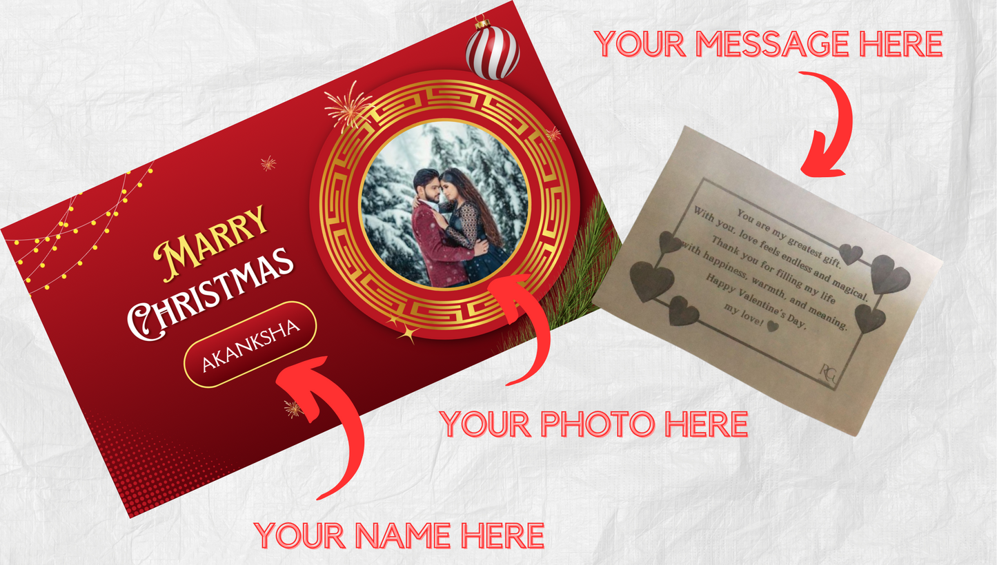 XMS#001 PERSONALIZED CHOCOLATES GIFT BOX ON MARRY CHRISTMAS
