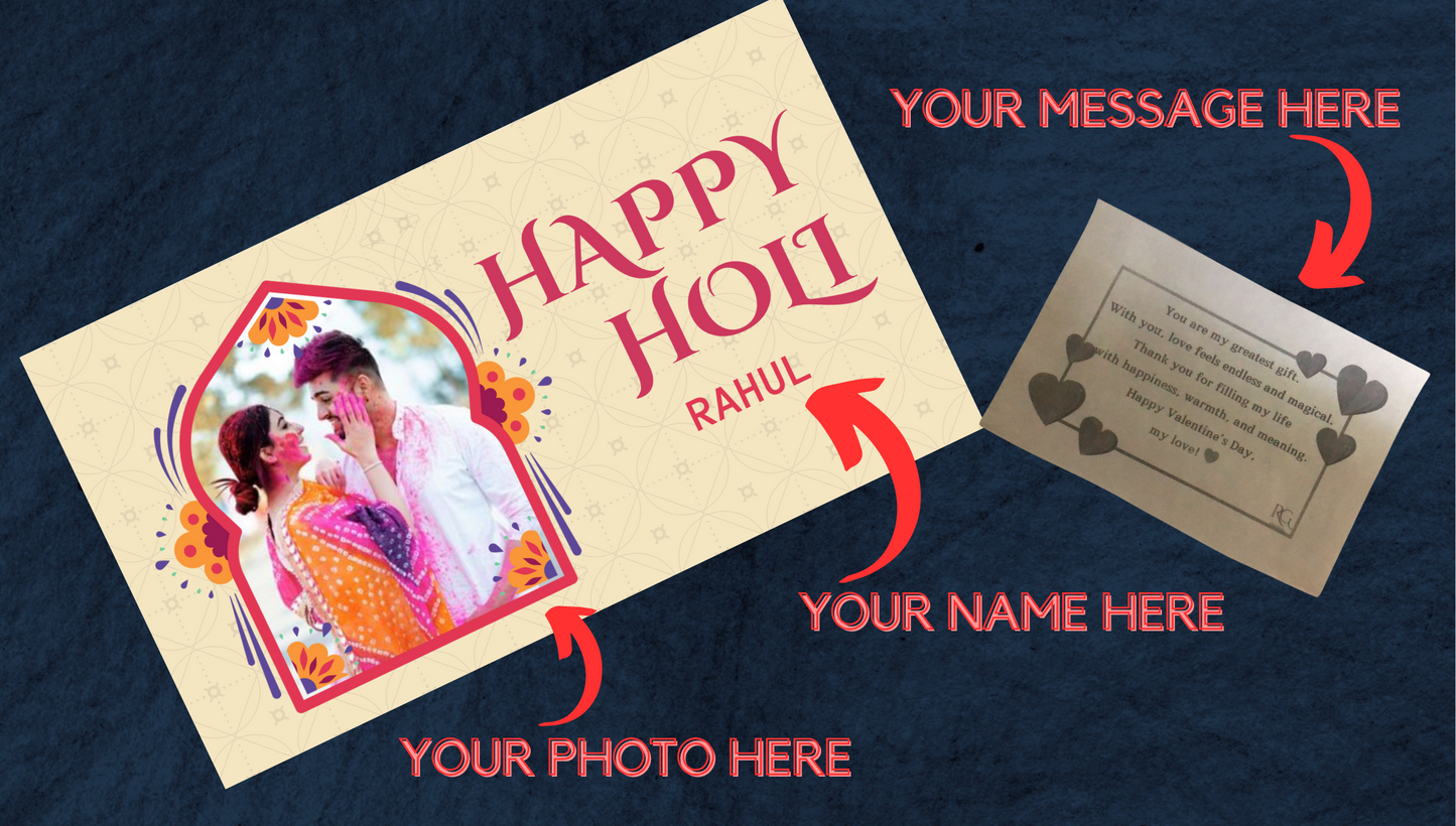 HOL#001 PERSONALIZED CHOCOLATES GIFT BOX ON HOLI